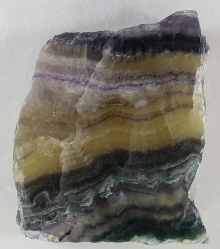 Polished Fluorite Slab - Purple, Green & Gold #34866